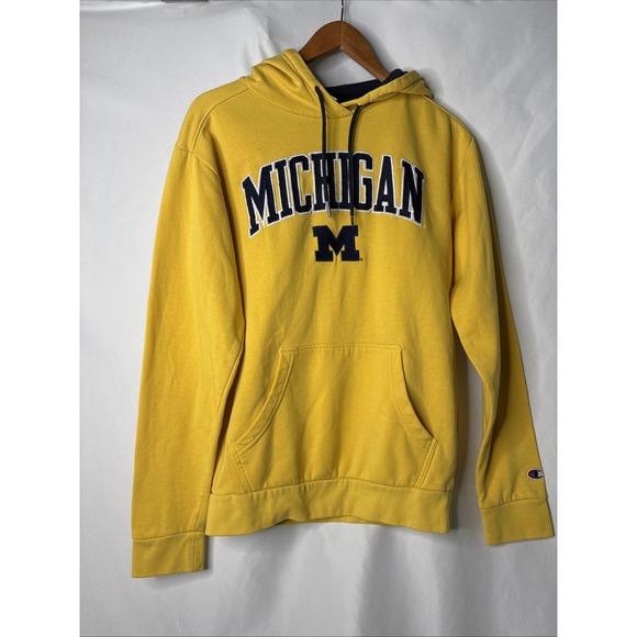 Champion Hoodie Sweatshirt Michigan Wolverines Men's Small Yellow U Of M - Picture 4 of 7
